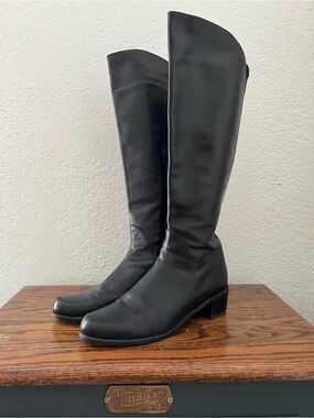 Stuart Weitzman Women's Black Leather Riding Boots Size 8 M Style 63592